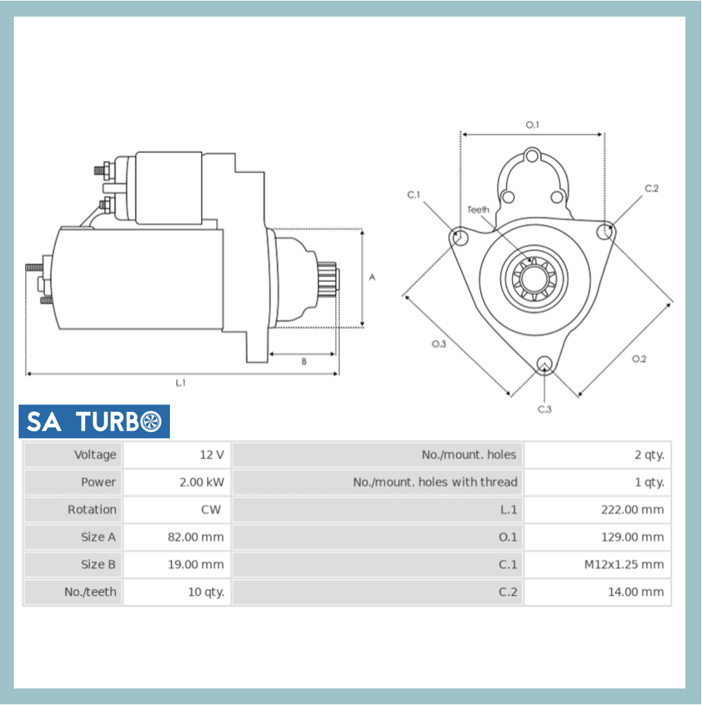 Toyota 1KZTe - STR6140 Starter Motor