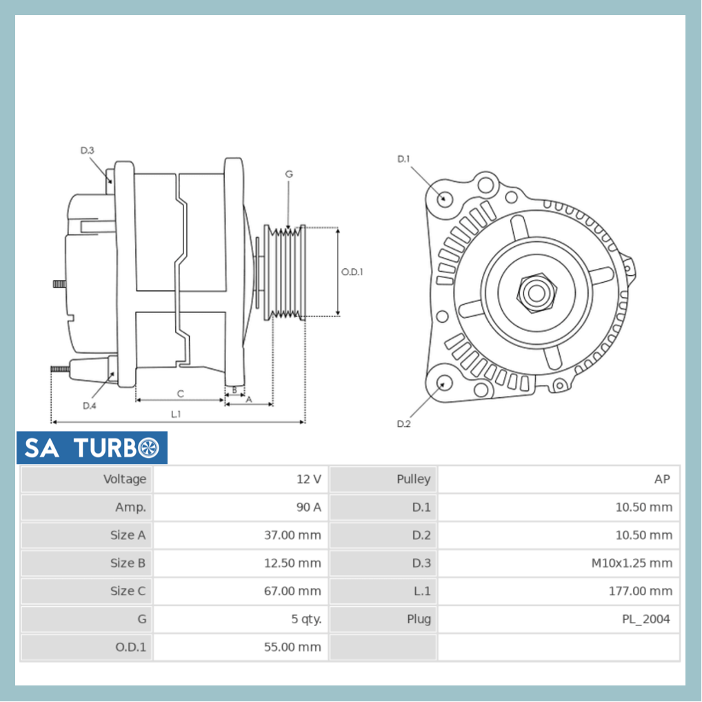 Ford Mazda 2.5 V6 - ALT5068 Alternator