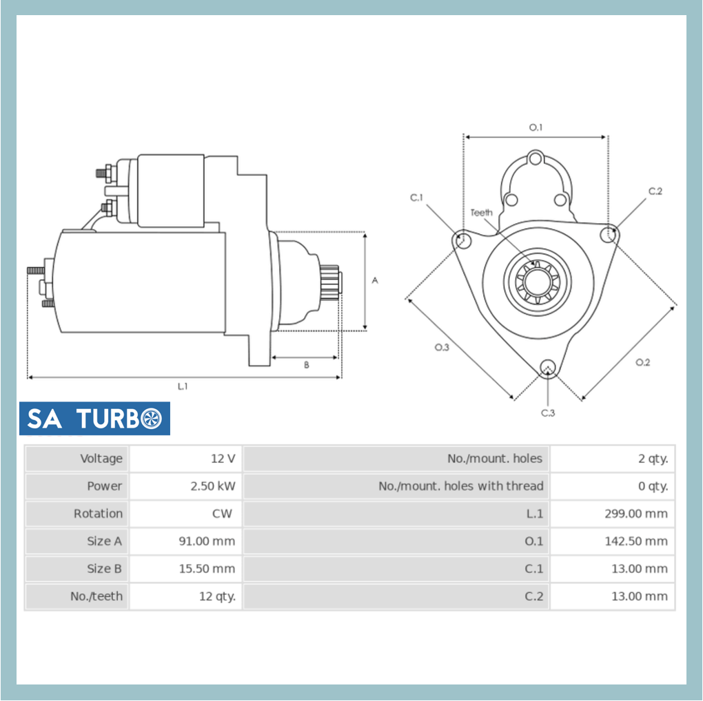 Toyota Land Cruiser 4.1, 4.2 1HZ - STR6072 Starter Motor