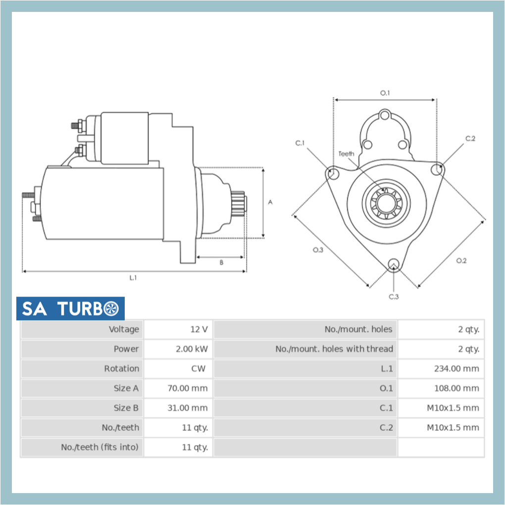 Nissan Navara 2.5 - STR5169 Starter Motor