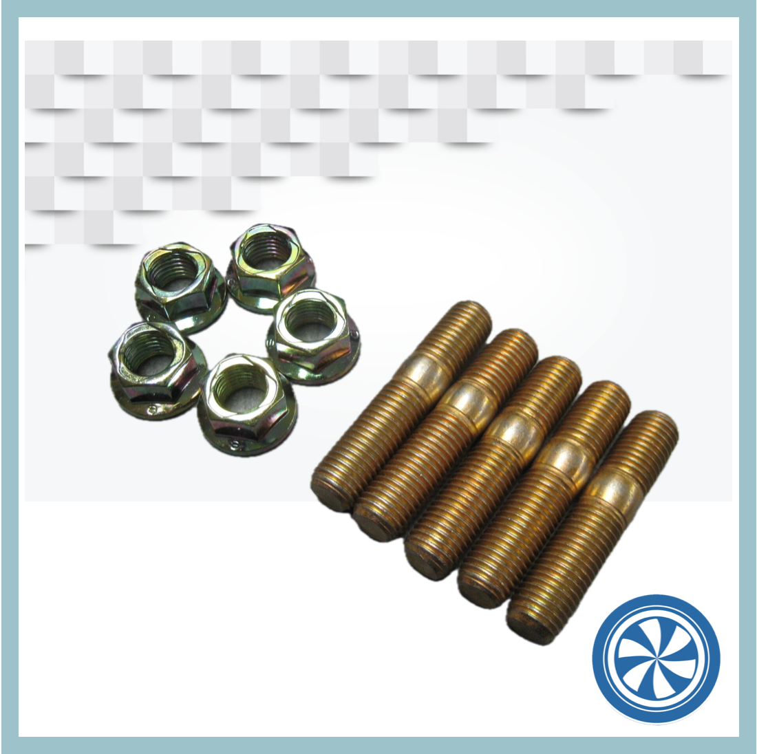 Exhaust Nut & Stud - SATM10/15/40 - 4 Nuts & Studs 10mm x 1.5