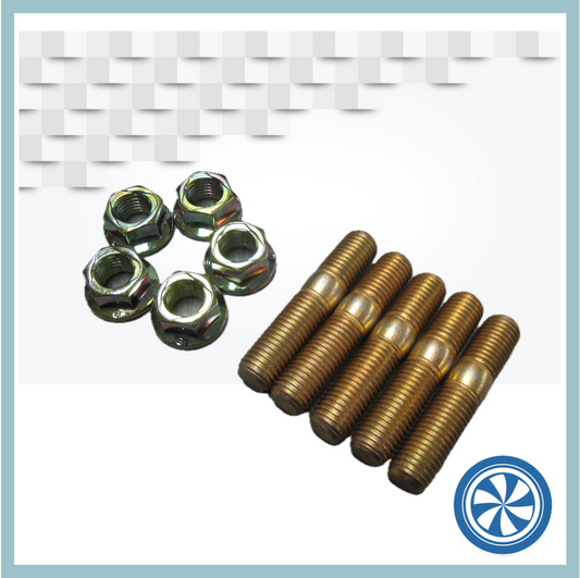 Exhaust Nut & Stud - SAT M8/125/40 - 4 Nuts & Studs 8mm x 1.25