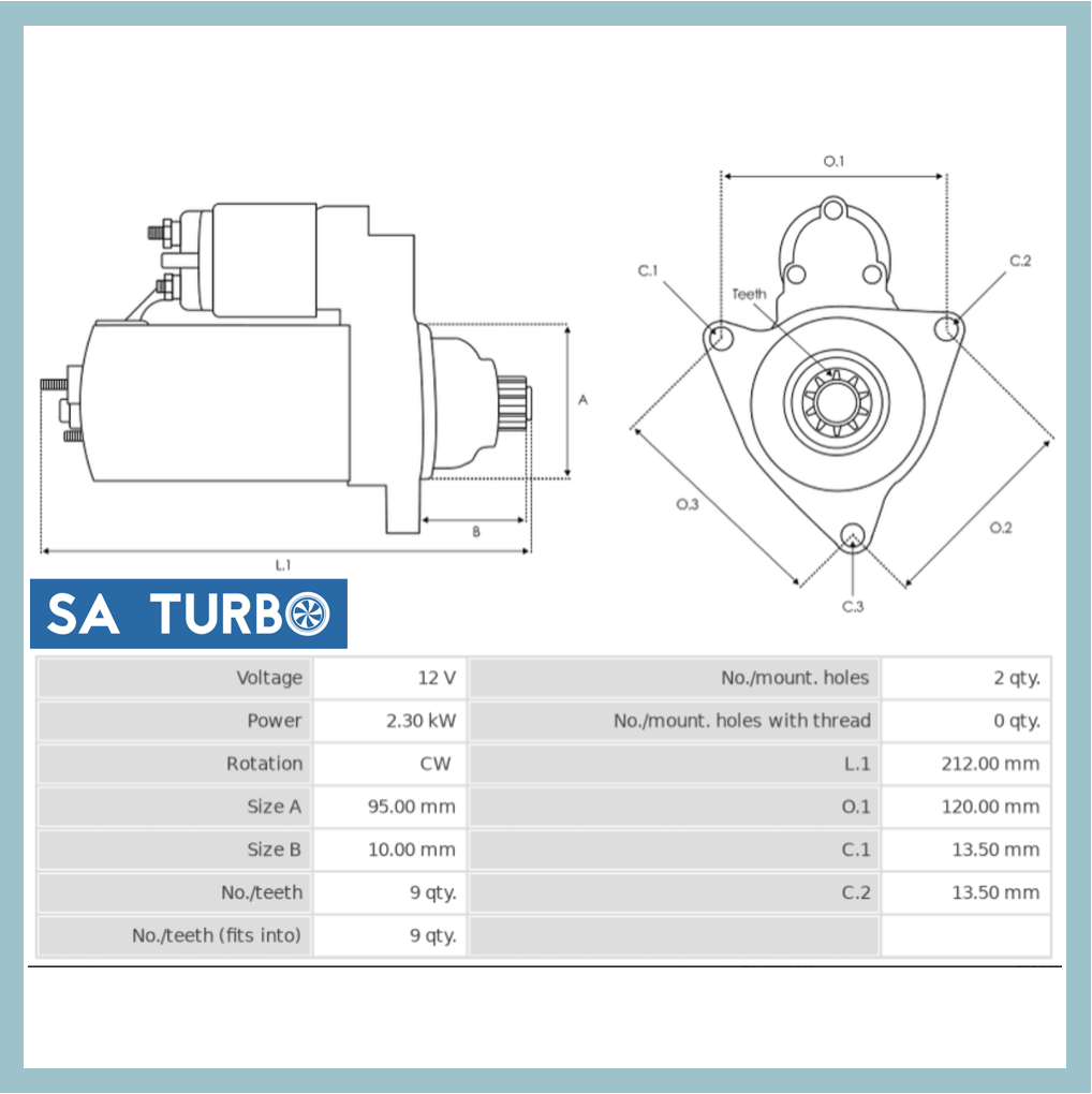 Isuzu Dmax 2.5 -3.0 - STR3152 Starter Motor