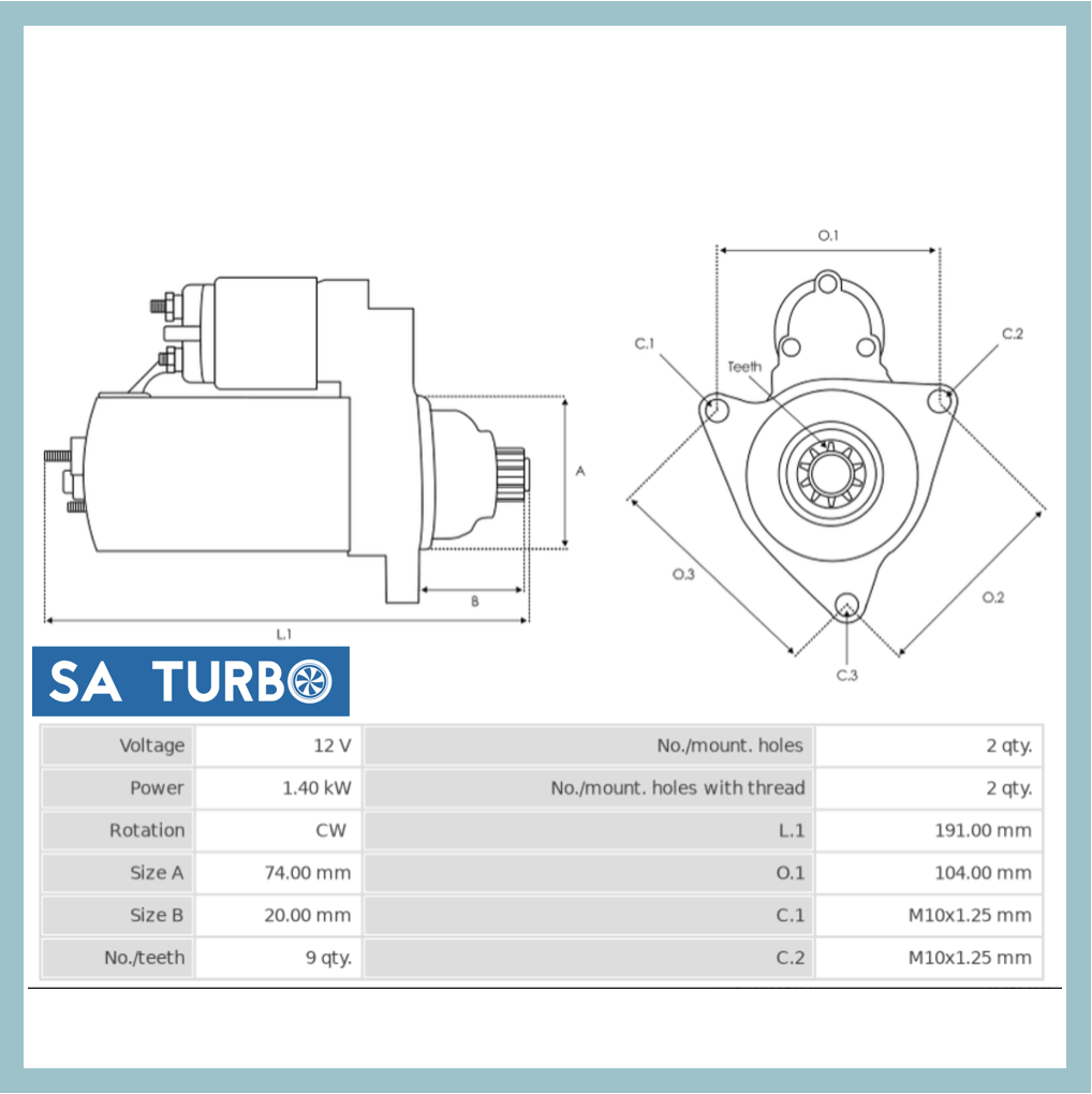 Toyota 2.7 VVTi - STR6059 Starter Motor