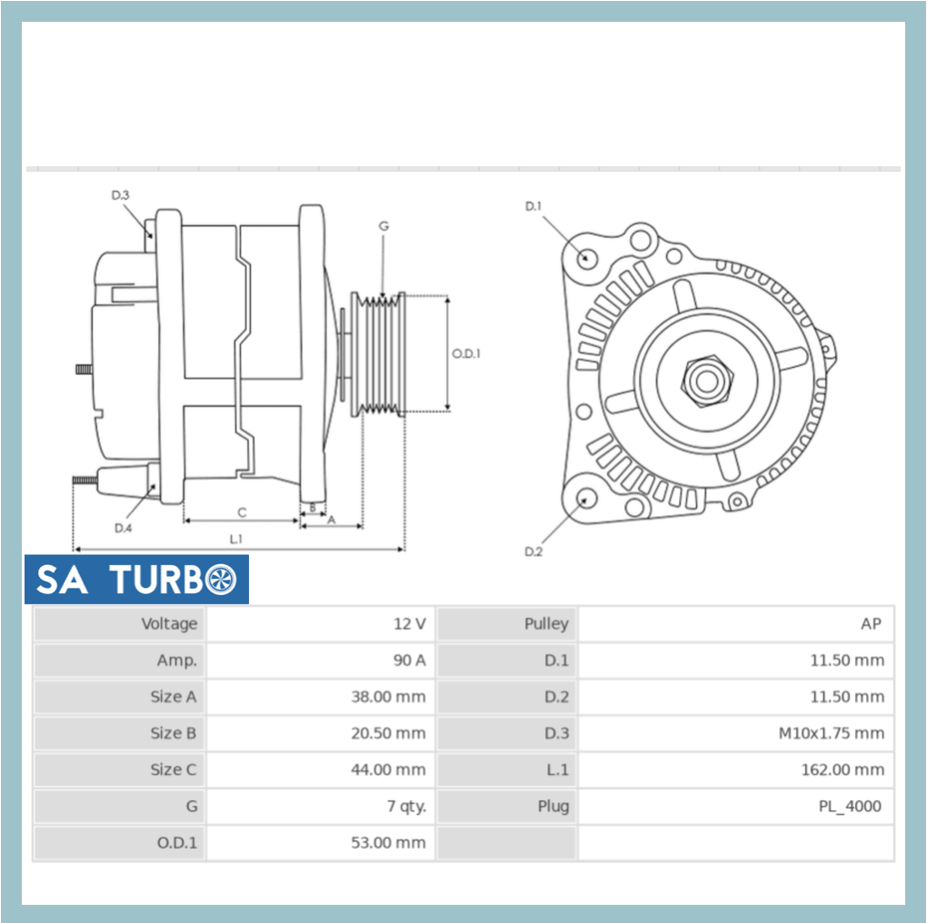 Toyota 2.7 VVTi - ALT6119 Alternator