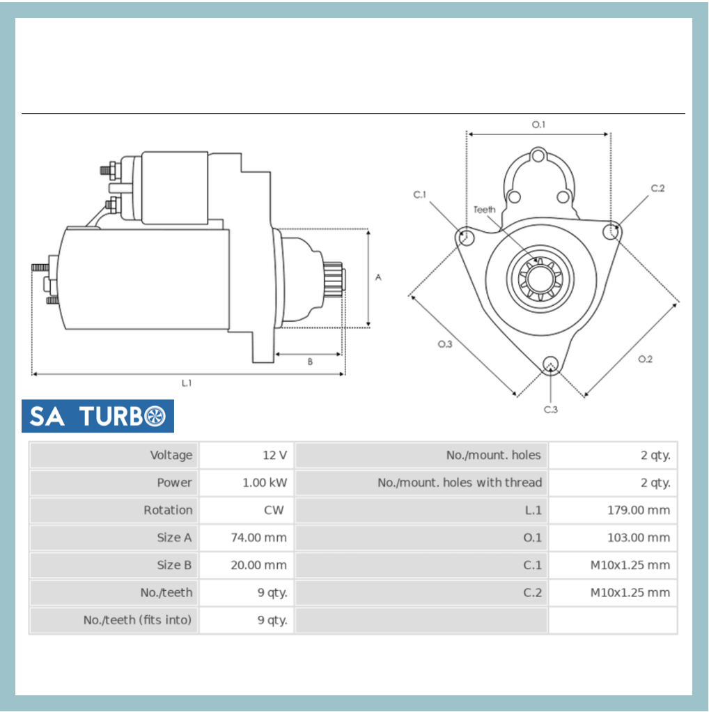 Toyota 2.7 Quantum - STR6132 Starter Motor