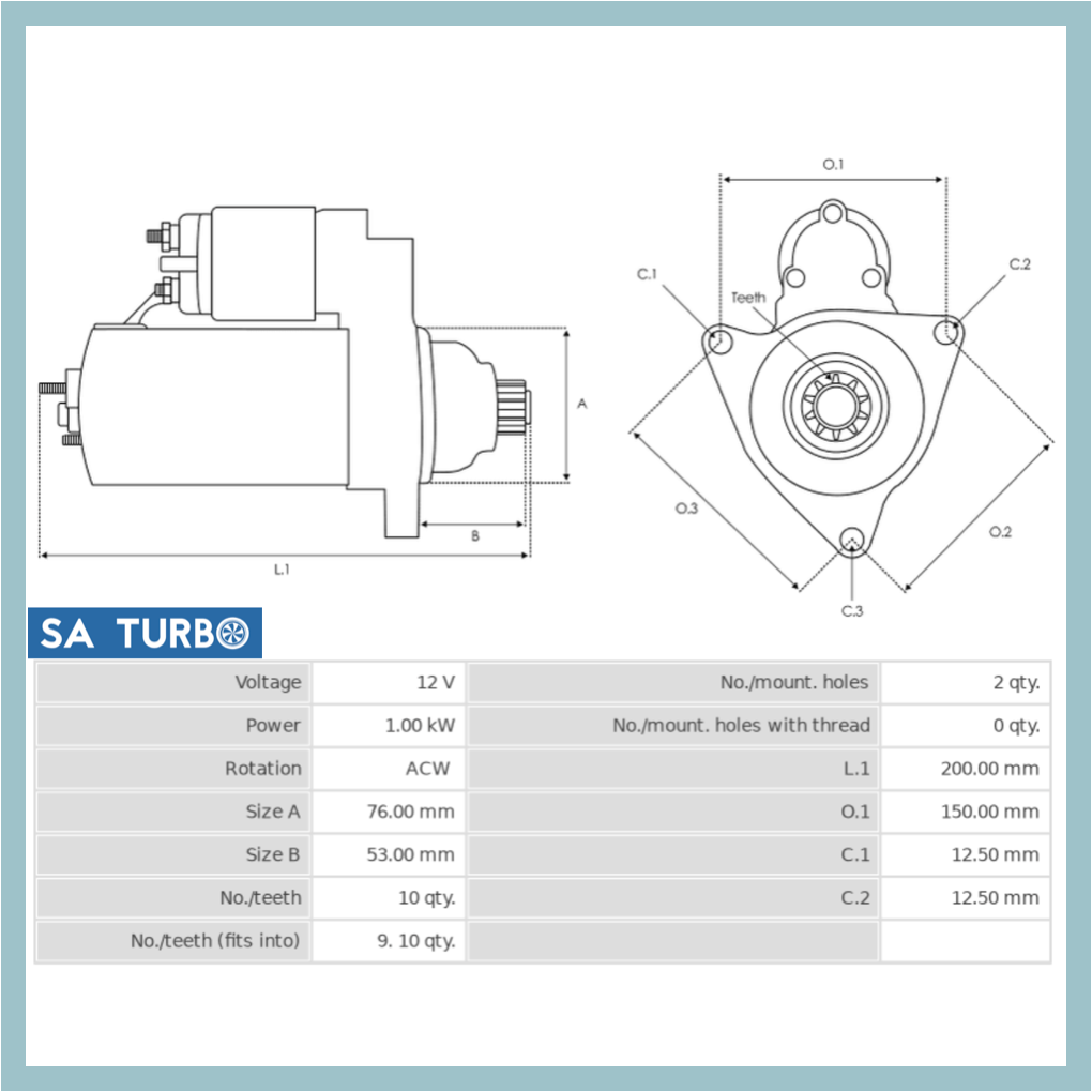 Volkswagen Polo 1.4 - STR1233 Starter Motor