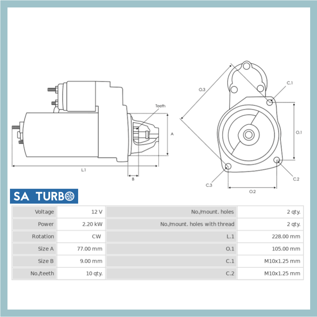 Hyundai H100 - STR5086 Starter Motor