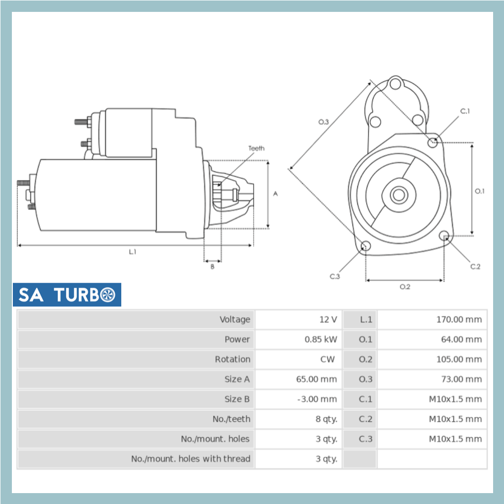 Nissan NP200 - STR5379 Starter Motor