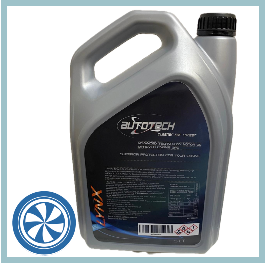 5W40 AutoTech Premium Synthetic Engine Oil 5L